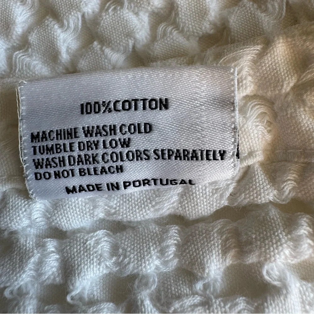 Piscatextil White 100% Cotton Bedspread Coverlet Textured Waffle King 100 X 114
